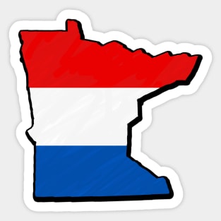 Red, White, and Blue Minnesota Outline Sticker